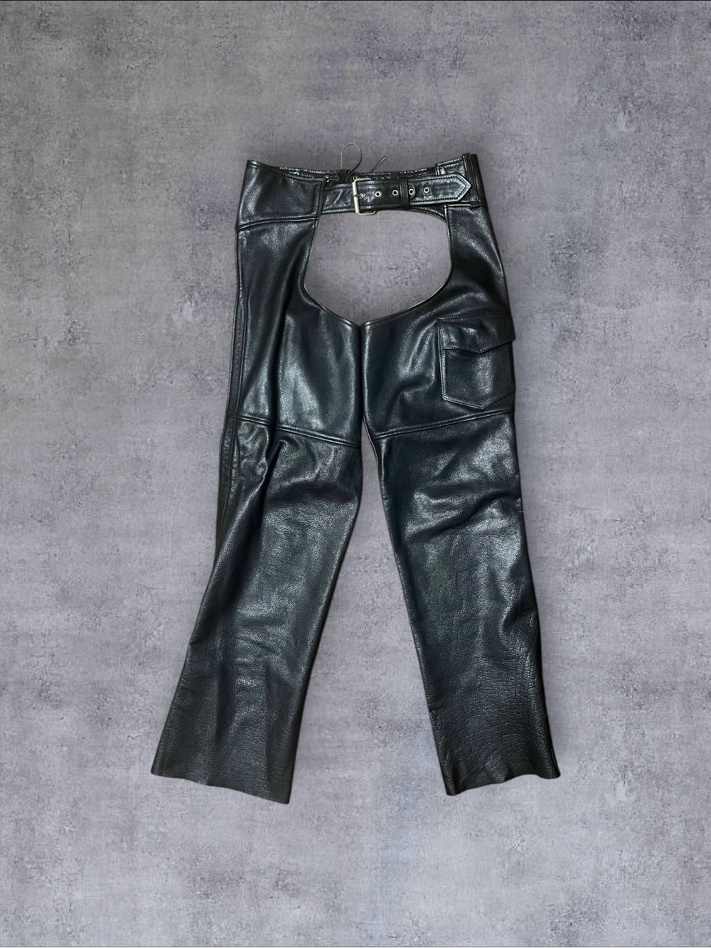 Vintage 90s 100% Genuine Leather A..less Moto Sz L MOB Chaps